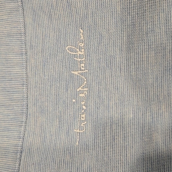TRAVIS MATHEW PIMA COTTON BLEND  HEATHERED BLUE POLO SHIRT. SIZE LARGE. - Picture 6 of 9